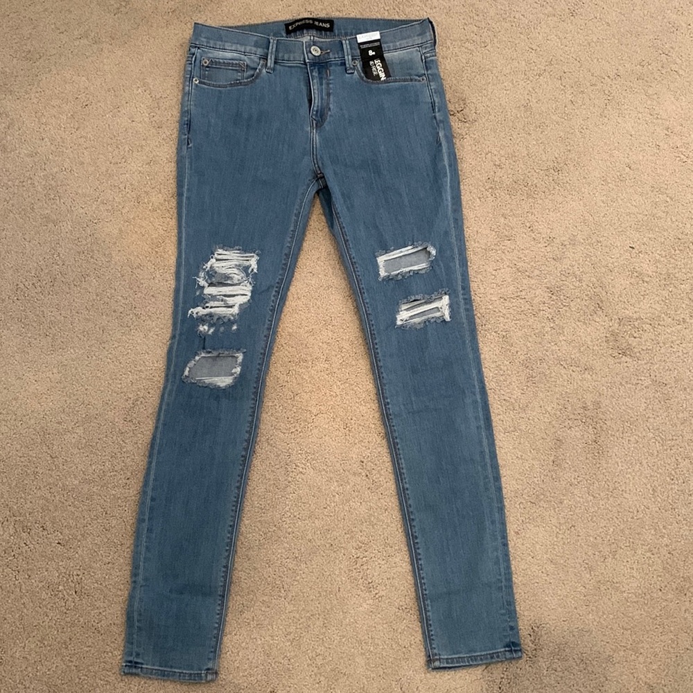 NWT distressed Express mid rise legging jeans size 8